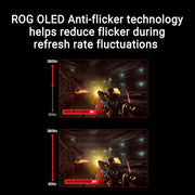 ROG Strix OLED XG27ACDNG - 27 pulgadas, panel QD-OLED QHD 1440p, 360 Hz, 0,03 ms, disipador térmico personalizado, antiparpadeo, Care+, compatible con G-Sync, 99 por ciento DCI-P3