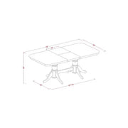 Juego de comedor: mesa de madera maciza hecha a mano y sillas con extensión