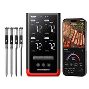 Termómetro de carne inalámbrico P4, 4 sondas, 6 sensores, WiFi, Bluetooth 5.3, IPX8, aplicación, termómetro para barbacoa, termómetro para asados