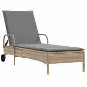 2 uds. Tumbona | Sillas con cojines de ratán sintético beige Cfw512621
