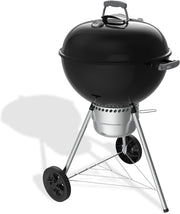 Barbacoa de carbón Weber Original Kettle Premium/Tapa y cuba vitrificadas, superficie de cocción de 57 cm, sistema de limpieza One-Touch, termómetro en la tapa, soporte de tres patas y ruedas, negro