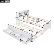 Cama tipo plataforma con nido y cajones, cama tipo plataforma con almacenamiento y USB, cama tipo plataforma de madera con estantería