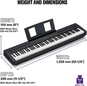 Piano digital Yamaha P-45 con 88 teclas – Compacto y transportable – Ideal para principiantes – Negro