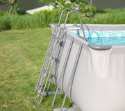 Set completo de piscina con estructura Summer Waves | Rectangular 549x274x132 cm gris | Set de piscina desmontable | Piscina de jardín y natación incl. bomba de filtro de arena, tapiz de suelo, lona cobertora y escalera de acceso