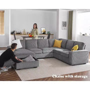 Sofá seccional con puertos USB y almacenamiento