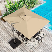 MAISON ARTS Sombrilla Cantilever Hidráulica Automática de 3.65 m, Poste de Aluminio con Rotación de 360 Grados