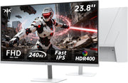 Monitor Gaming KTC de 24 pulgadas | FHD a 240 Hz | Panel Fast IPS | Tiempo de respuesta de 1 ms (MPRT) | Brillo de 400 CD/㎡, HDR400 | Adaptive Sync | 116% sRGB, 92% DCI-P3, ΔE＜2 | Blanco | H24F7