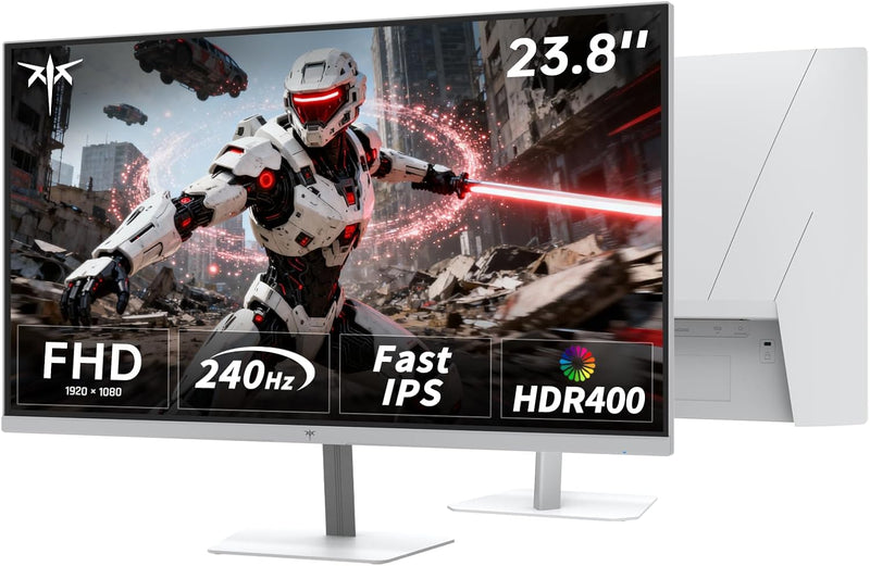 Monitor Gaming KTC de 24 pulgadas | FHD a 240 Hz | Panel Fast IPS | Tiempo de respuesta de 1 ms (MPRT) | Brillo de 400 CD/㎡, HDR400 | Adaptive Sync | 116% sRGB, 92% DCI-P3, ΔE＜2 | Blanco | H24F7