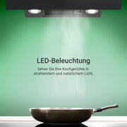 Campana extractora KKT KOLBE 80 cm | 782 m³/h recirculación extracción | Inclinada | Campana de pared | Cristal negro | Smart WiFi App WLAN | Iluminación LED RGBW | EASY8005SM