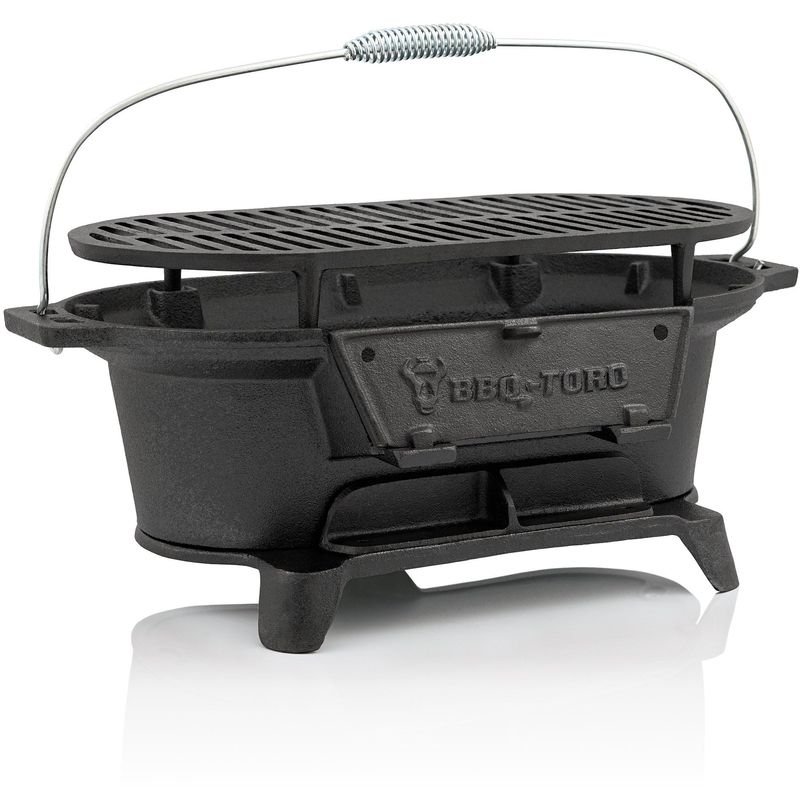 Barbacoa de hierro fundido BBQ-Toro con parrilla de cocción de 50 x 25 x 23 cm