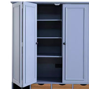 Despensa de cocina independiente Whisen de 71'' de altura, armario de almacenamiento grande para comedor, alacena con 4 puertas plegables, estantes y botelleros