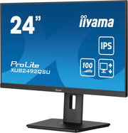 MONITOR IIYAMA XUB2492QSU 23,8 Prolite, IPS, 2560 x 1440 @100Hz, 0,5ms, 300cd, Altavoces, HDMI/DP/USB-C/HUB USB (3x3.2), VESA, i-Style Colour, regulable en altura + pivote