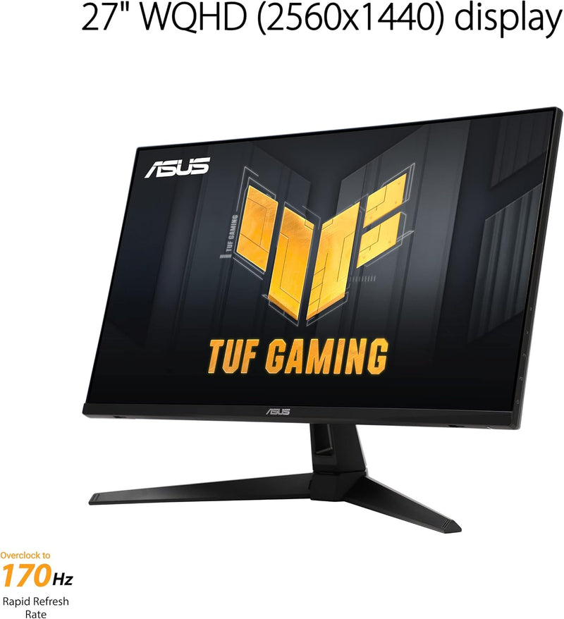 ASUS TUF Gaming VG27AQA1A ― Monitor Gaming 27" WQHD 2560 x 1440, 170Hz, tiempo de respuesta 1ms, Freesync Premium, Extreme Low Motion Blur, Shadow Boost, HDR, DisplayWidget Center