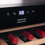Vinoteca Cecotec 34 botellas Bolero grandsommelier 34030 inox, compresor, 80 L, refrigeración por compresor, temperatura regulable de 5 a 18 ºC, control táctil, pantalla, luz LED interior.