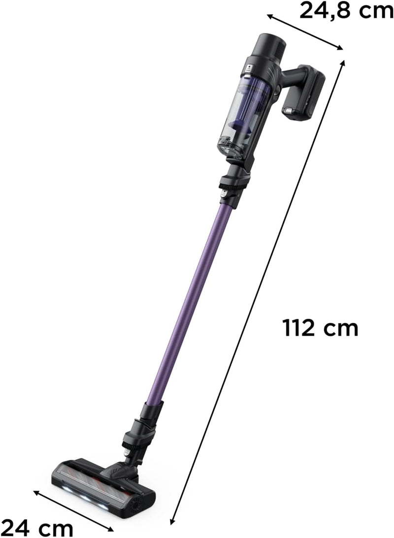 Aspirador escoba sin cable Rowenta X-Pert 7.60, ultraligero, potente 140 W, versátil, autonomía de 45 min, eficaz en todo tipo de suelos, RH6A31WO, violeta
