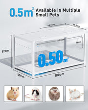 Jaula para hámster BUCATSTATE 3.0: Jaula de metal para ratas y animales pequeños, grande, apilable y de fácil montaje, 120L x 60An x 62Al cm, para roedores, ratones y hámsteres enanos (0,72 m², blanca)