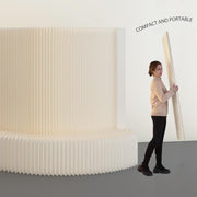 Separador de ambientes plegable con estantería, biombo divisor flexible, ideal para oficina, sala de estar, tiendas, dormitorio, balcón (blanco) (L300 x A43 x H200 cm)