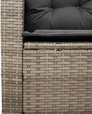 Sofá de jardín en forma de L vidaXL con mesa y cojines de ratán sintético gris, sofá de exterior, sofá para exteriores, sofá de jardín de ratán sintético, sofá de terraza