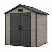 Caseta de jardín de polipropileno con puerta doble y ventilación 185 cm x 152 cm x 226 cm gris