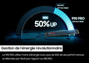 SSD 990 Pro NVMe M.2 PCIe 4.0, SSD interno, capacidad de 4 TB, velocidad de lectura de hasta 7450 MB/s, gestión térmica inteligente con revestimiento de níquel, MZ-V9P4T0BW
