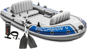 Bote inflable Intex Excursion 4 para 4 personas con remos de aluminio y bomba de aire de alto rendimiento
