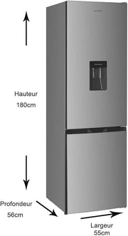 GEDTECH Frigorífico combinado - congelador inferior - GCB262SL Plata - capacidad 262L - Clase E