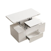 Mesa de centro elevable y plegable con 4 taburetes y almacenamiento