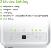 Aire acondicionado portátil Comfee Breezy Cool Pro 2.6, 9000 BTU 2,6 kW, refrigeración, ventilación y deshumidificación, control por aplicación, para habitaciones de hasta 88 m³ (33 m²), aire acondicionado móvil con tubo de escape