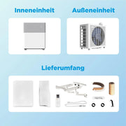 Aire acondicionado Midea Portasplit, bomba de calor portátil, refrigeración A++/calefacción A+, 12000 BTU 3,5 kW, para estancias de hasta 42 m² / 105 m³, solo 39 dB(A) en modo silencioso