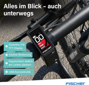 Bicicleta eléctrica de montaña (MTB) Fischer Montis 2.2 Active para hombre y mujer, talla de cuadro 49, motor trasero de 50 Nm, batería de 48 V