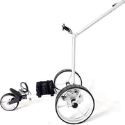 Carrito de golf eléctrico ligero de aluminio sin mando a distancia y 12 accesorios, plegable