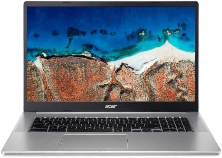 ACER Chromebook 317 CB317-1H-C7TP Ordenador portátil 17,3'' Full HD, PC portátil (Intel Celeron N4500, RAM 8 GB, 128 GB eMMC, Intel UHD Graphics, Chrome OS), Portátil Gris Plateado