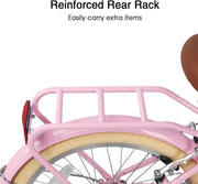 Glerc Missy 20, 24, 26 pulgadas bicicleta híbrida urbana tipo crucero para niñas, de 6 velocidades, con cesta de mimbre, para jóvenes mayores de 6 años, varios colores