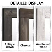 Espejo de cuerpo entero rectangular de madera maciza en ángulo recto, 71x31 pulgadas, usado, color marrón (sin soporte)