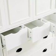Despensa de cocina independiente Whisen de 71'' de altura, armario de almacenamiento grande para comedor, alacena con 4 puertas plegables, estantes y botelleros