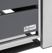 Zelsius - Cubo para 2 cubos de basura de acero inoxidable | (An) 132 x (P) 80 x (Al) 117 cm | Antracita RAL7016 | incl. posibilidad de ampliación | Revestimiento para cubos de basura, caja de basura para jardín, caseta para cubos de basura