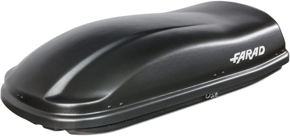 Cofre de techo Farad Marlin 400L negro - Doble apertura lateral, homologación TÜV-GS, garantía de 5 años - Cerraduras centralizadas en 3 puntos con llaves de seguridad - Resistente a los rayos UV