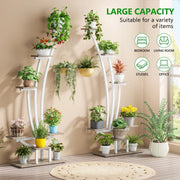 Soporte para plantas de interior, estante para flores de 6 niveles para jardín en casa - Juego de 2