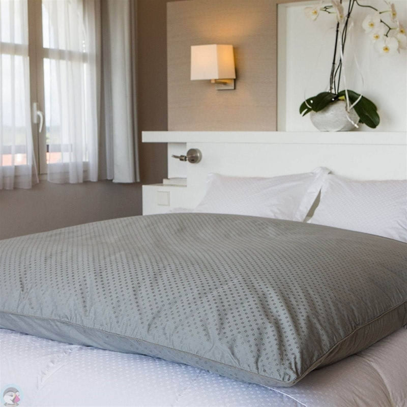 Edredón de plumón natural Castex, edredón jacquard mullido con 90% de plumón natural, fabricado en Francia