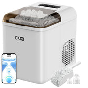 Máquina de Hielo Inteligente ZZLLKQ, 2 Tamaños de Hielo, Control por APP Wi-Fi, Máquina de Hielo Autolimpiable, 15 kg en 24h, 9 Cubitos de Hielo en