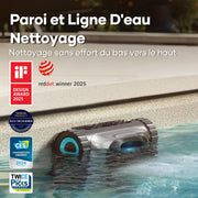 AIPER Scuba S1 Robot Limpiafondos para Suelo, Paredes y Línea de Flotación, Aspiradora de Piscina Inalámbrica, 4 Modos, 150 Min de Autonomía, Escala Paredes, Navegación Inteligente 2.0, Ideal para Piscinas Enterradas de 150㎡