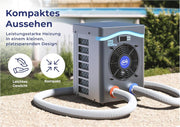 Gre HPM20 – Mini bomba de calor para piscinas elevadas de hasta 20 m³, sistema de calefacción para piscinas elevadas, color gris