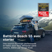 Batería de coche Bosch S5 010 85 A/h - 800 A - Batería de 12 V, plomo-ácido para vehículos sin sistema Start/Stop y con alta demanda energética, (-) (+), 315 x 175 x 175 mm