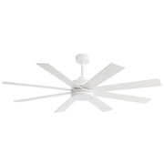 Ventilador de techo negro de 65 pulgadas y 8 aspas con luz y control remoto