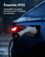 Cable de carga para coche eléctrico bokman tipo 2 (22 kW, 5 metros), impermeable IP55, carga rápida y segura compatible con Model3/e-208/500-e (cable T2)