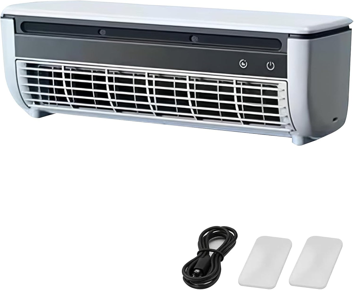 Aire acondicionado de pared sin unidad exterior: aire acondicionado de pared portátil sin perforación, refrigeración instantánea para cocina, dormitorio, caravana, oficina (blanco)