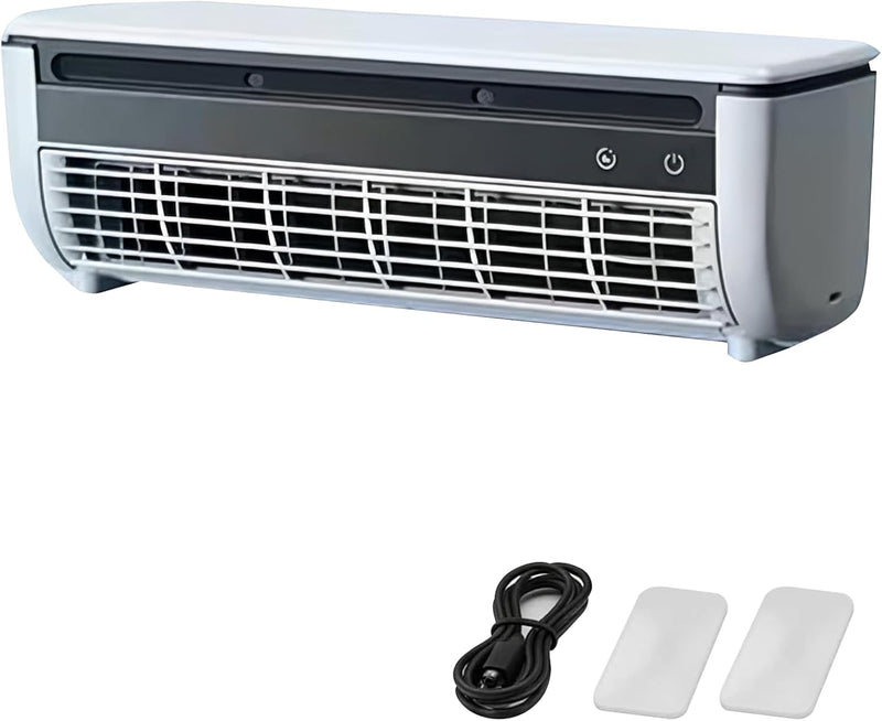 Aire acondicionado de pared sin unidad exterior: aire acondicionado de pared portátil sin perforación, refrigeración instantánea para cocina, dormitorio, caravana, oficina (blanco)