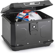 Top Case Générique Alp44B Alpine Black Line Noir avec plaque universelle compatible avec les supports Givi Monolock