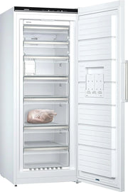 Congelador Siemens GS54NAWCV iQ500, 176 x 70 cm, 327 L, noFrost nunca más volver a descongelar, bigBox espacio para alimentos congelados grandes, varioZone estantes y cajones de cristal flexibles, Blanco