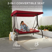 Columpio de jardín de 3 asientos 2025 con techo convertible de gran tamaño